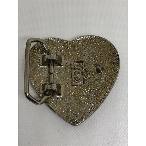 VINTAGE WESTERN BELT BUCKLE (ORNATE HEART SHAPED DESIGN) - Picture 7 of 9